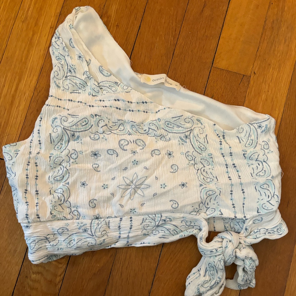 Ocean Drive Off the Shoulder Cropped Tank